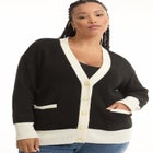 Contrast V-Neck Cardigan image number null