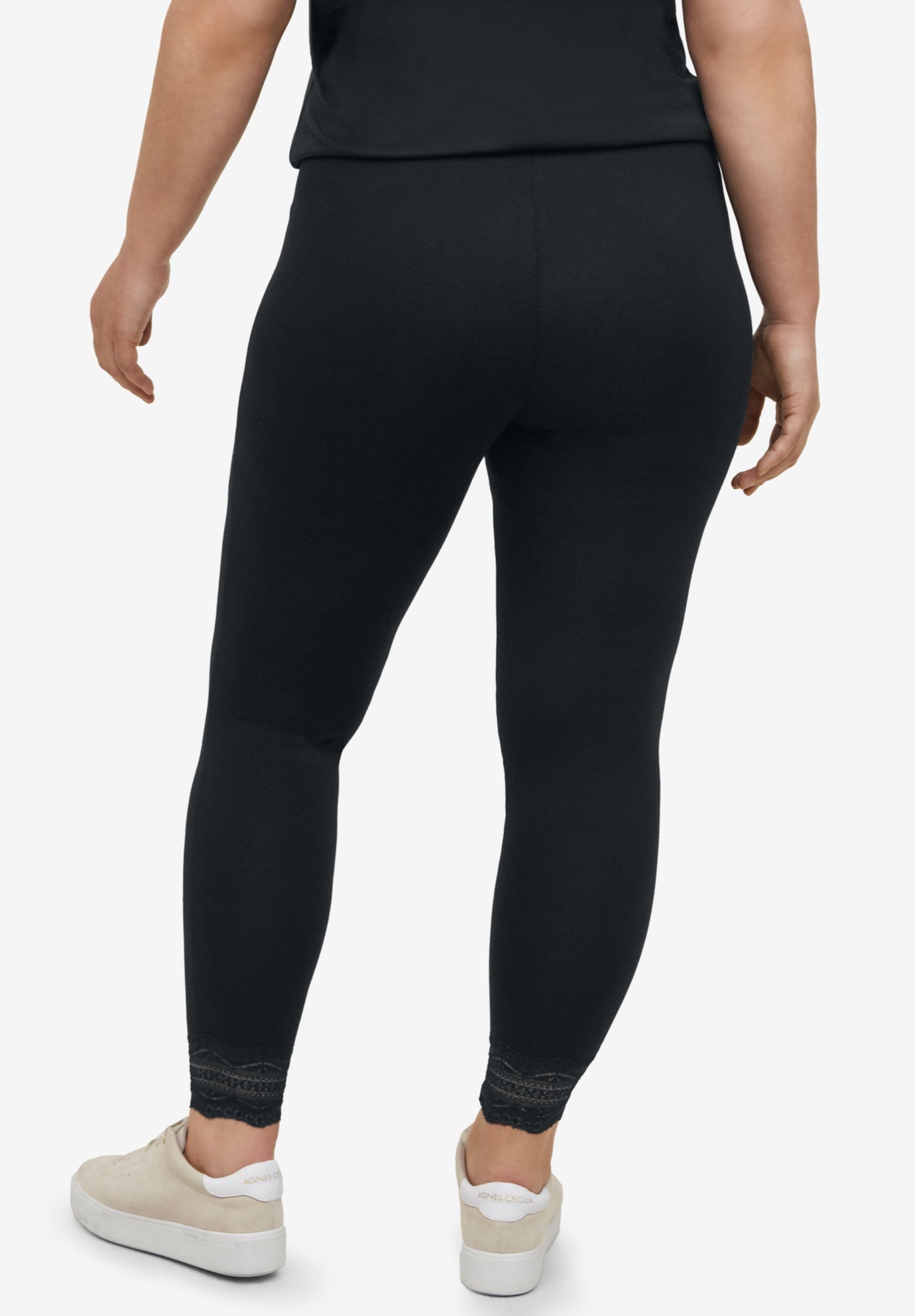 Scallop Lace Hem Leggings image number 1