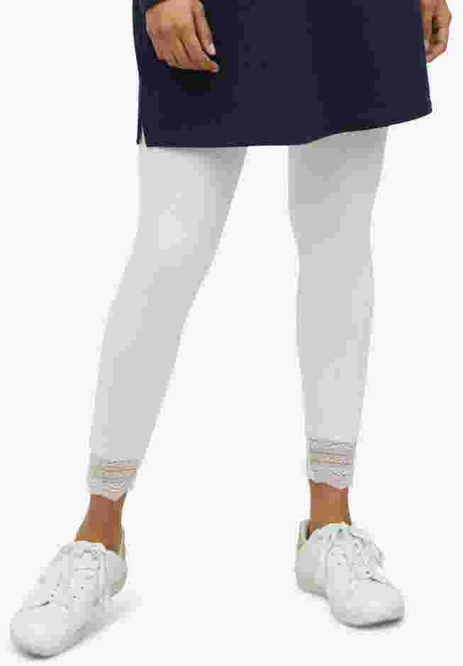 Scallop Lace Hem Leggings image number 0