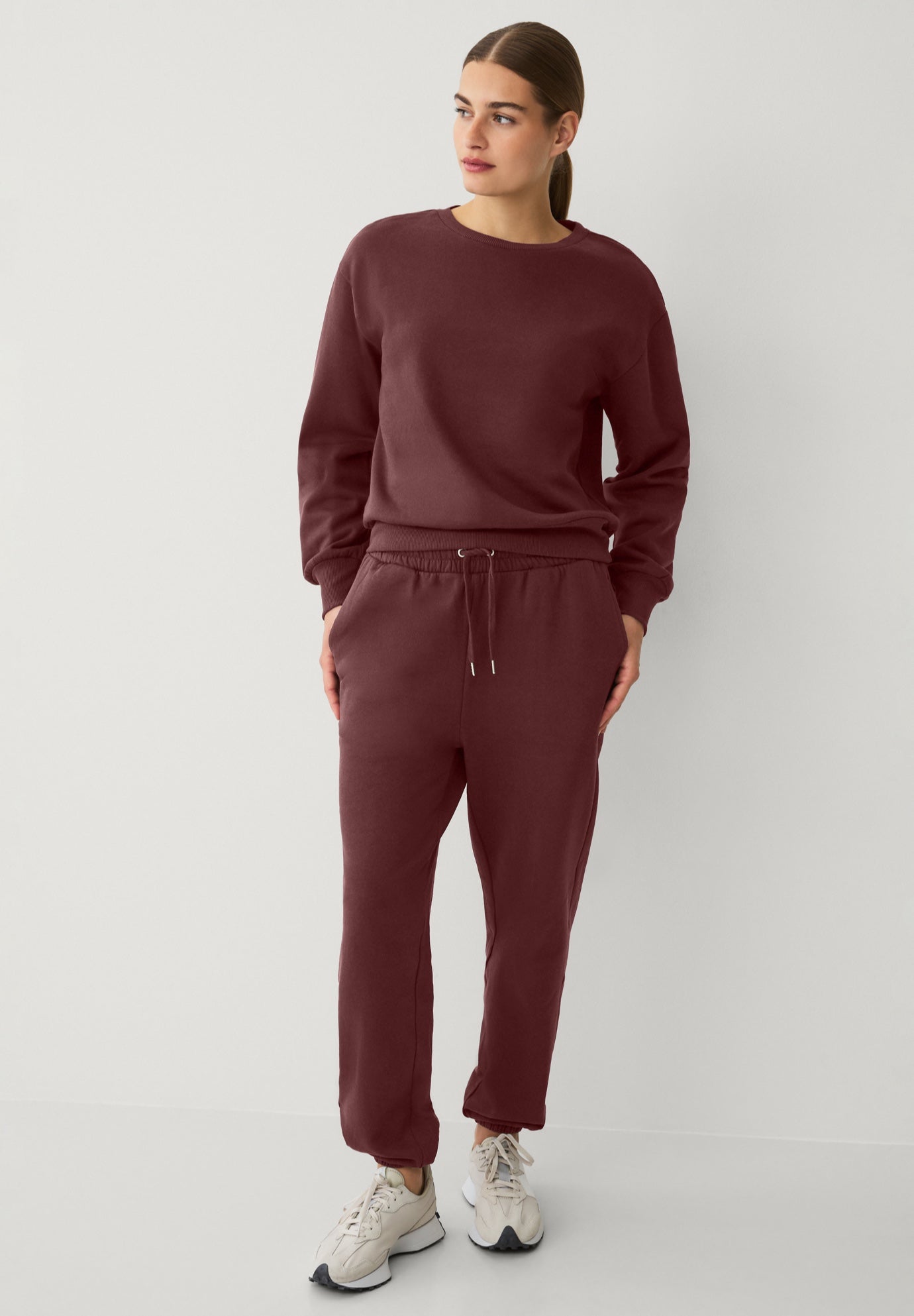 Ellos Studio Fleece Boxy Pullover Sweatshirt image number 1
