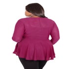 Three-Quarter Sleeve Mesh Top image number null