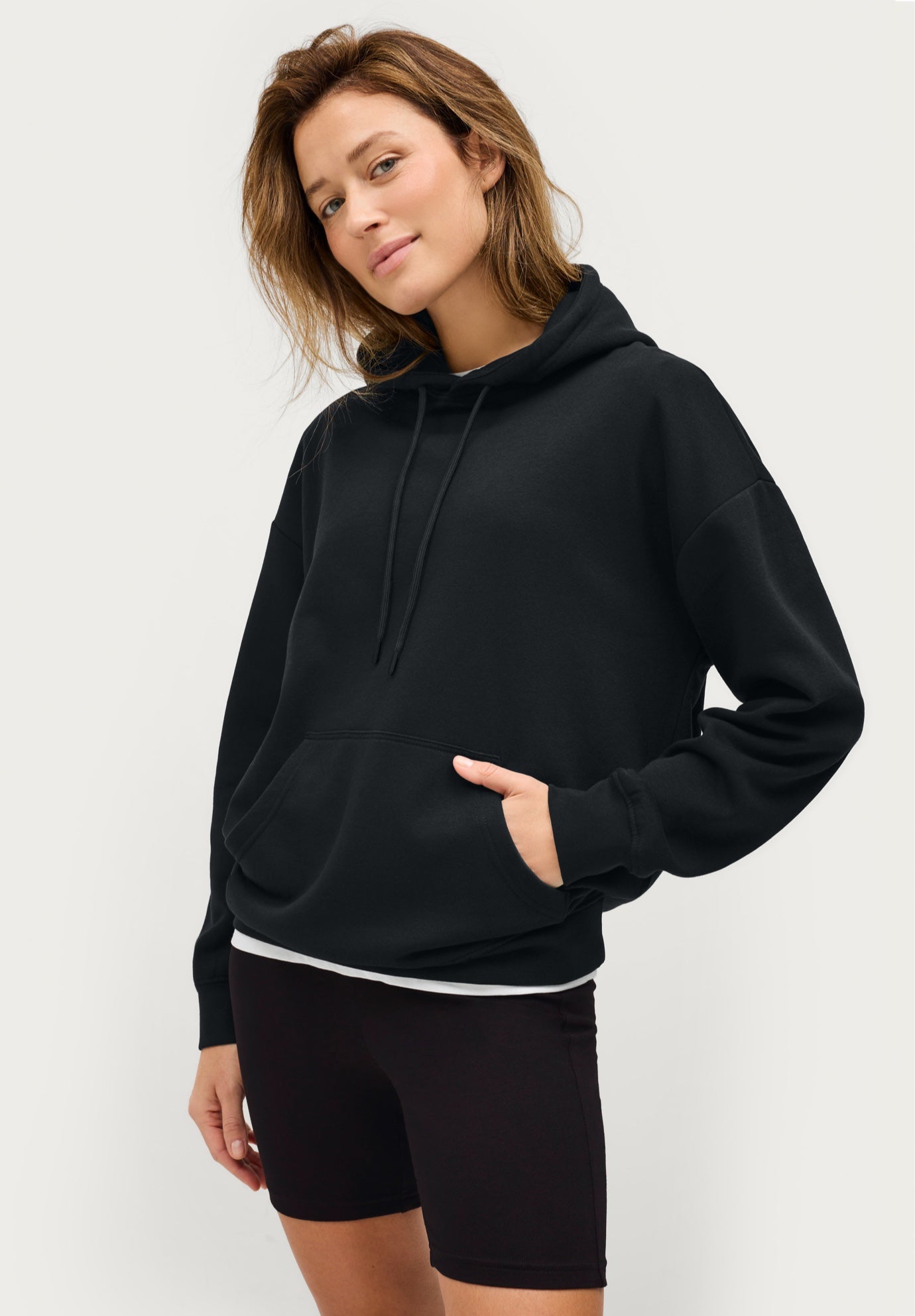 Hooded Fleece Boxy Sweatshirt image number 0