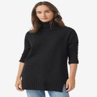 Ribbed Turtleneck Tunic Sweater image number null