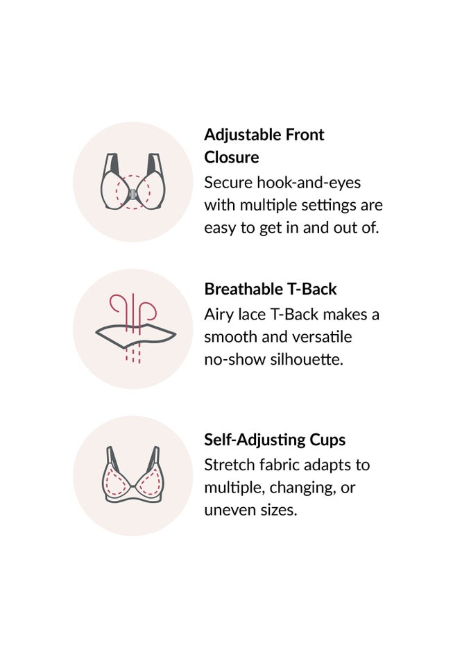 Glamorise® Front-Close Lace Back Bra image number 3