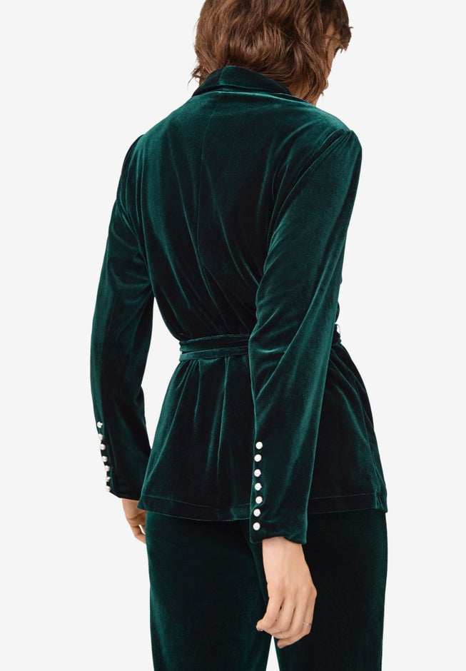 Velvet Belted Blazer image number null