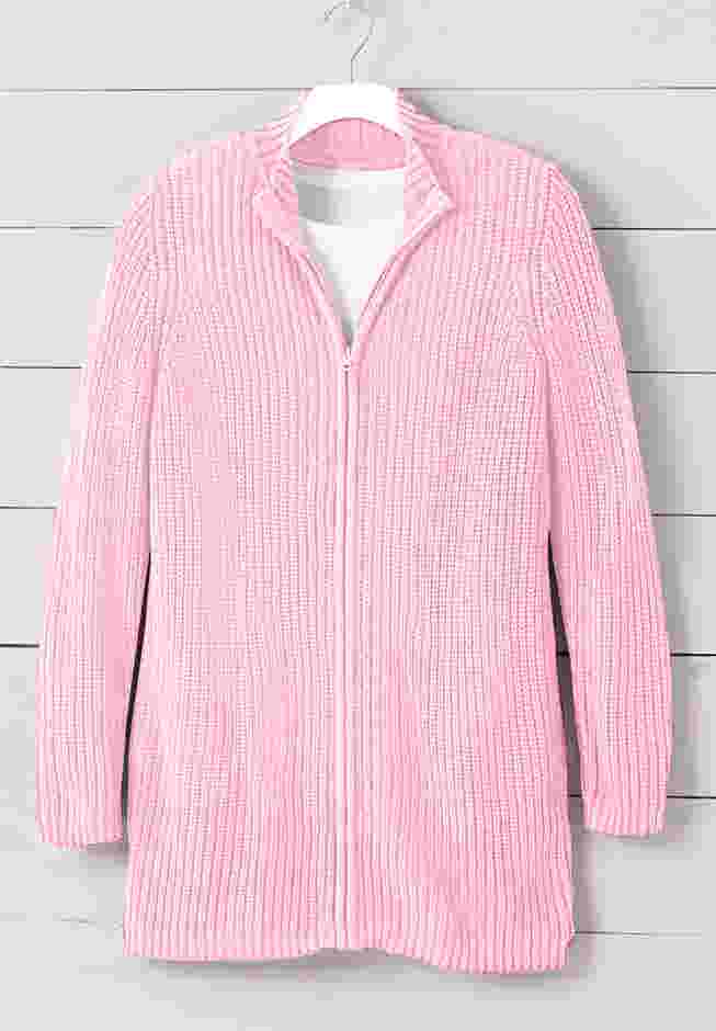 Zip Front Shaker Cardigan image number 3