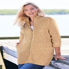 Zip Front Shaker Cardigan Sweater image number null