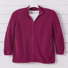 Zip Front Shaker Cardigan Sweater image number null