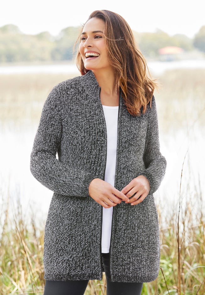 Zip Front Shaker Cardigan image number 0