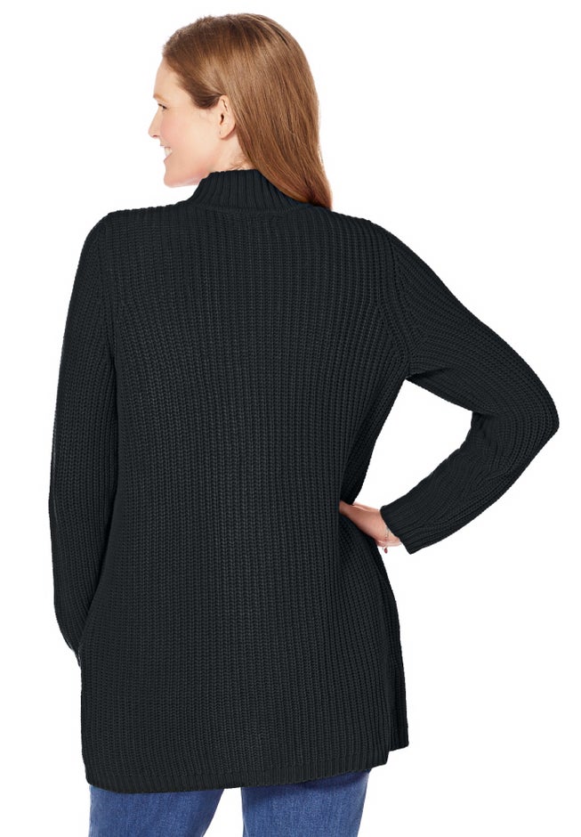 Zip Front Shaker Cardigan image number 3