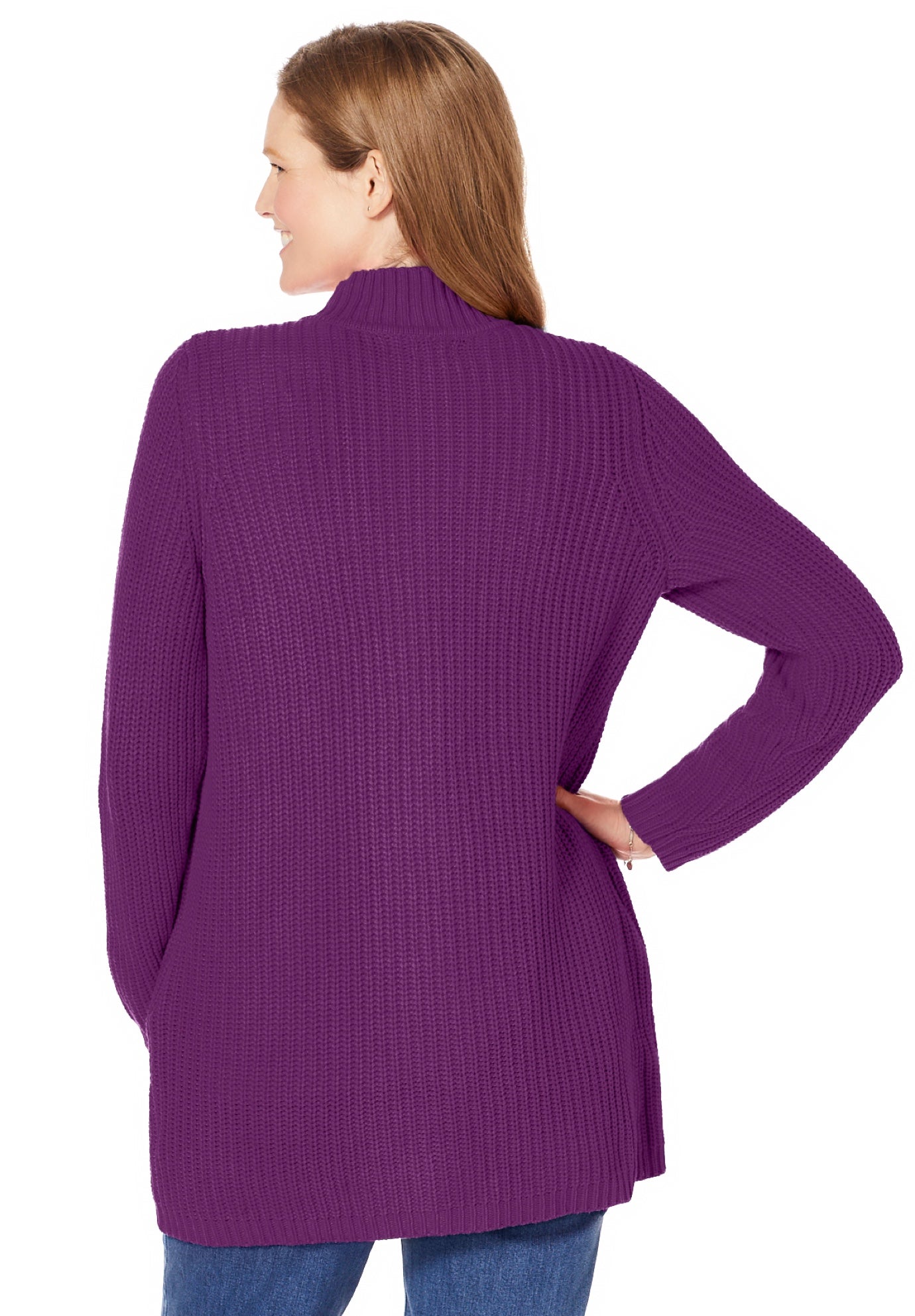 Zip Front Shaker Cardigan Sweater image number 1