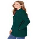 Zip Front Shaker Cardigan Sweater image number null