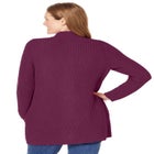 Zip Front Shaker Cardigan Sweater image number null