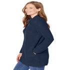 Zip Front Shaker Cardigan image number null