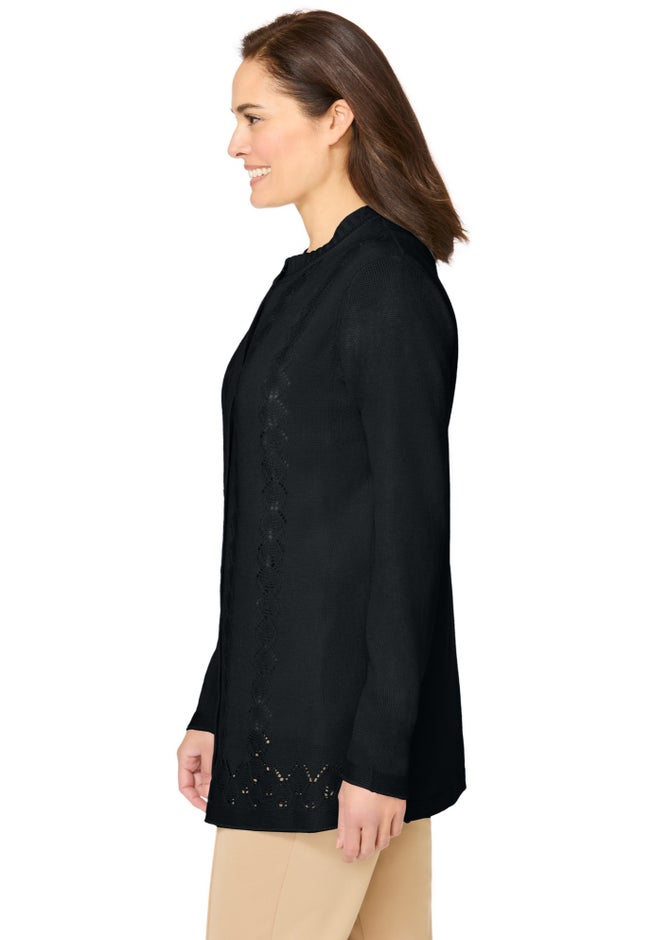 Zip Front Shaker Cardigan image number 2