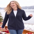 Zip Front Shaker Cardigan Sweater image number 0