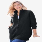 Zip Front Shaker Cardigan image number null