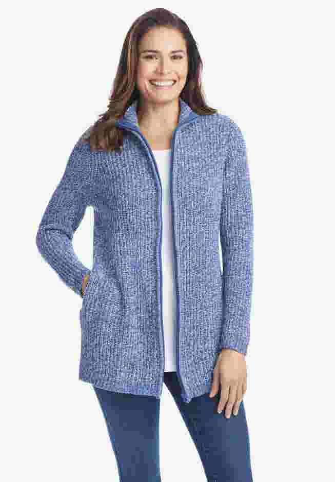 Zip Front Shaker Cardigan image number 0