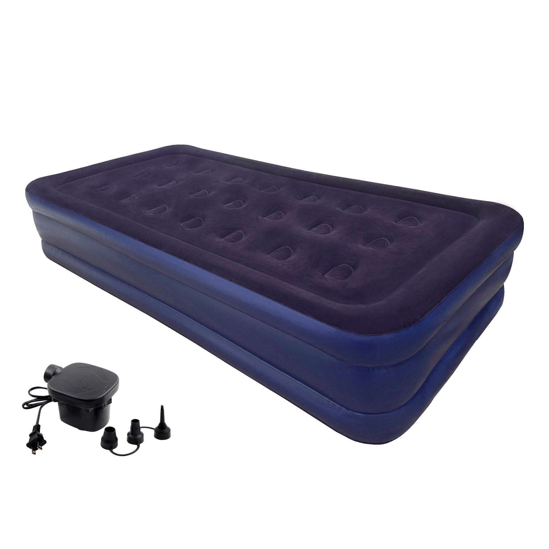 Flocked Air Bed with AC Pump image number 0