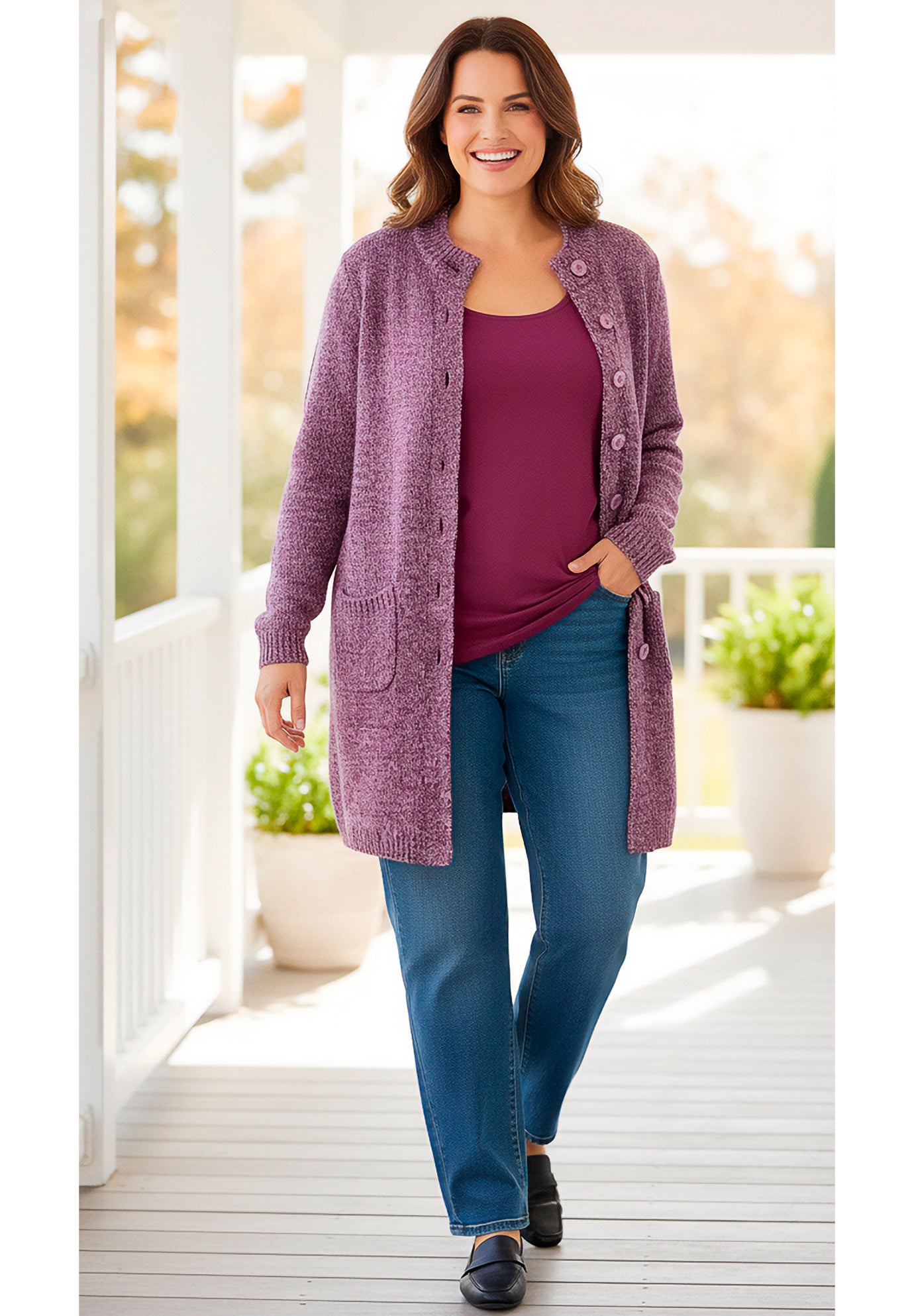 Marled Sweater Jacket Sweater image number 0