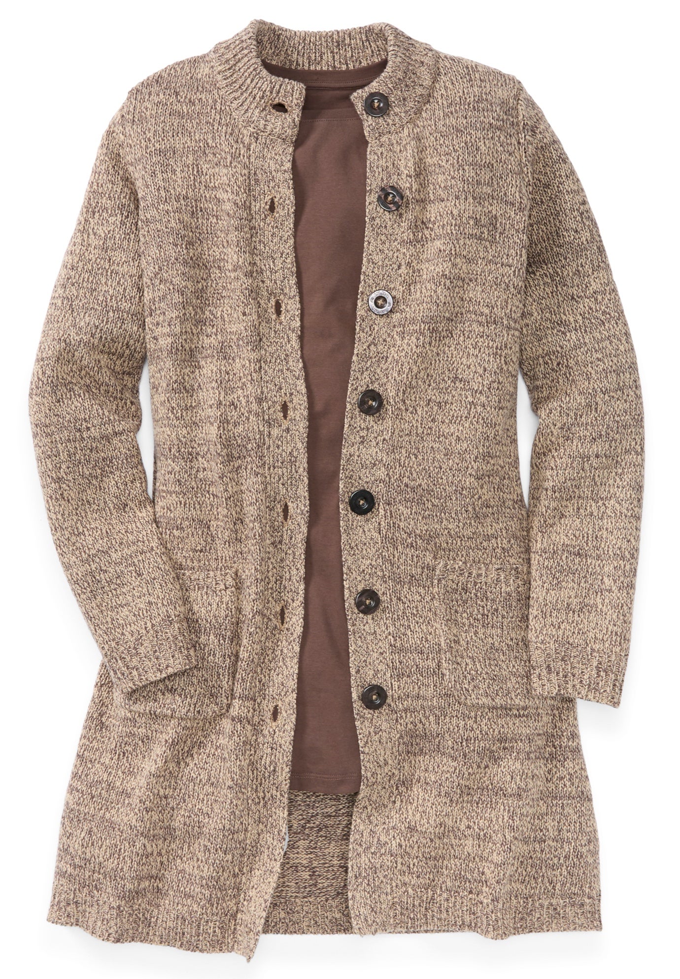 Marled Jacket Duster Sweater image number 4