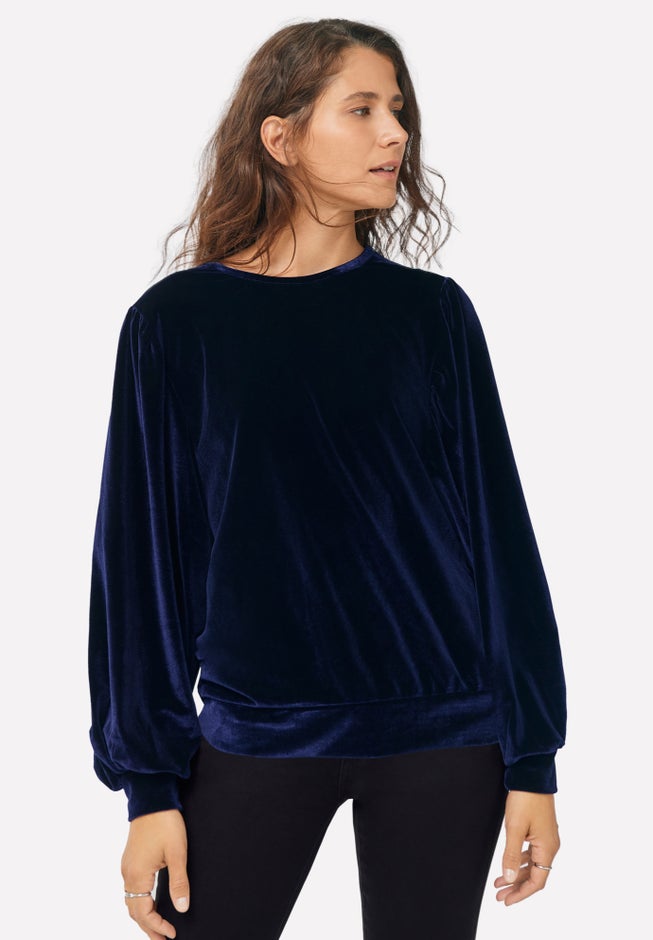 Full Sleeve Velour Top image number 0