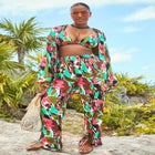 Oversized Buttondown Lounge Cover Up Shirt image number null