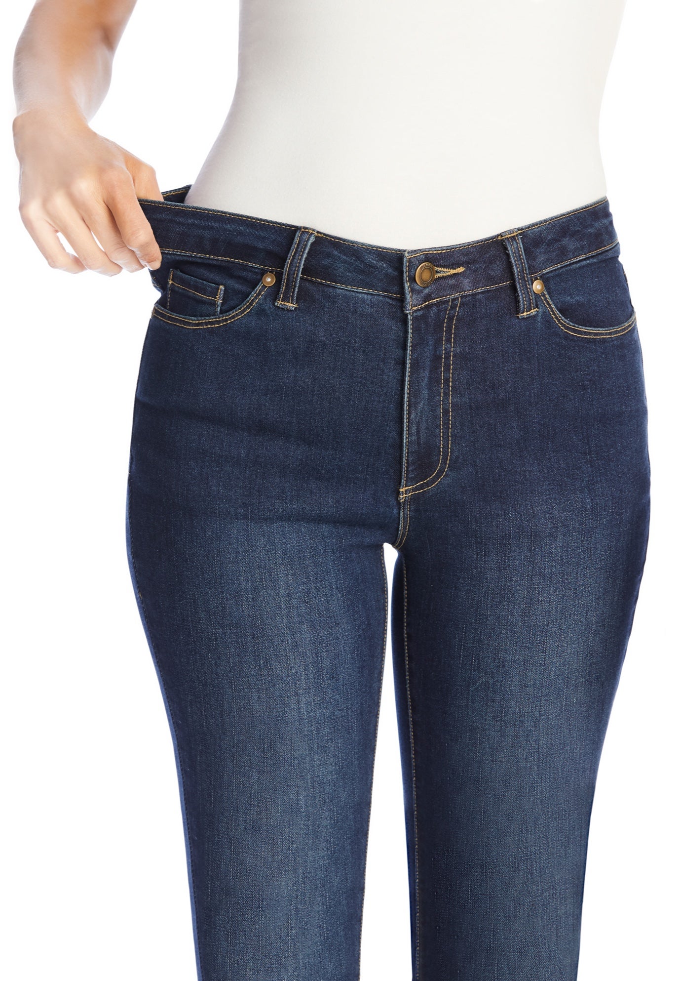 Straight-Leg Stretch Comfort Denim Five-Pocket Jeans image number 1