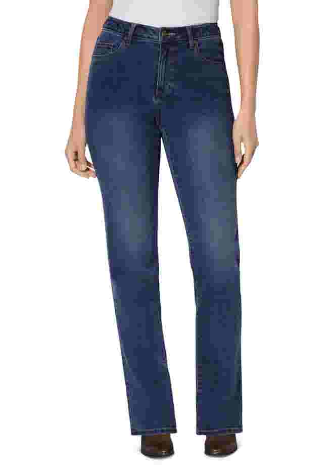 Straight-Leg Stretch Comfort Denim Five-Pocket Jeans image number 0