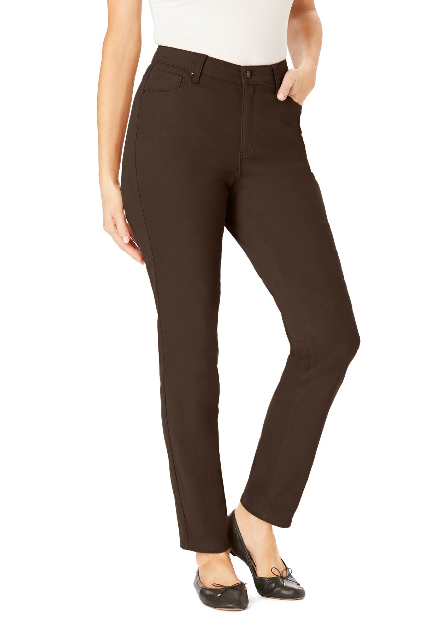 Straight-Leg Stretch Comfort Denim Five-Pocket Jeans image number 0