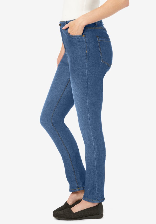 Straight-Leg Stretch Comfort Denim Five-Pocket Jeans image number 2