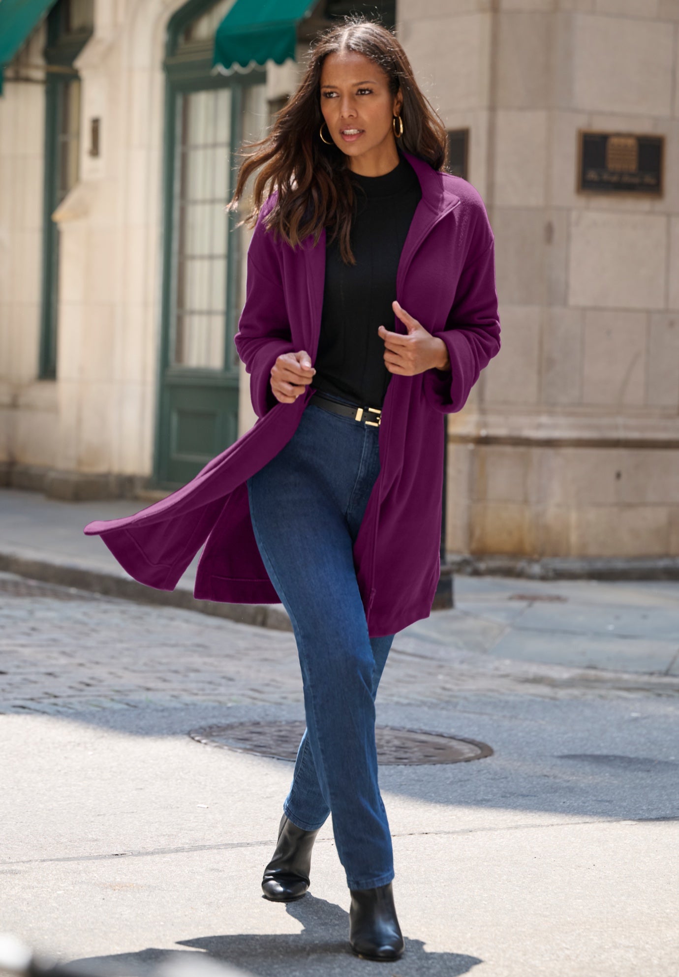 Plus Size Fleece Driving Coat image number 0