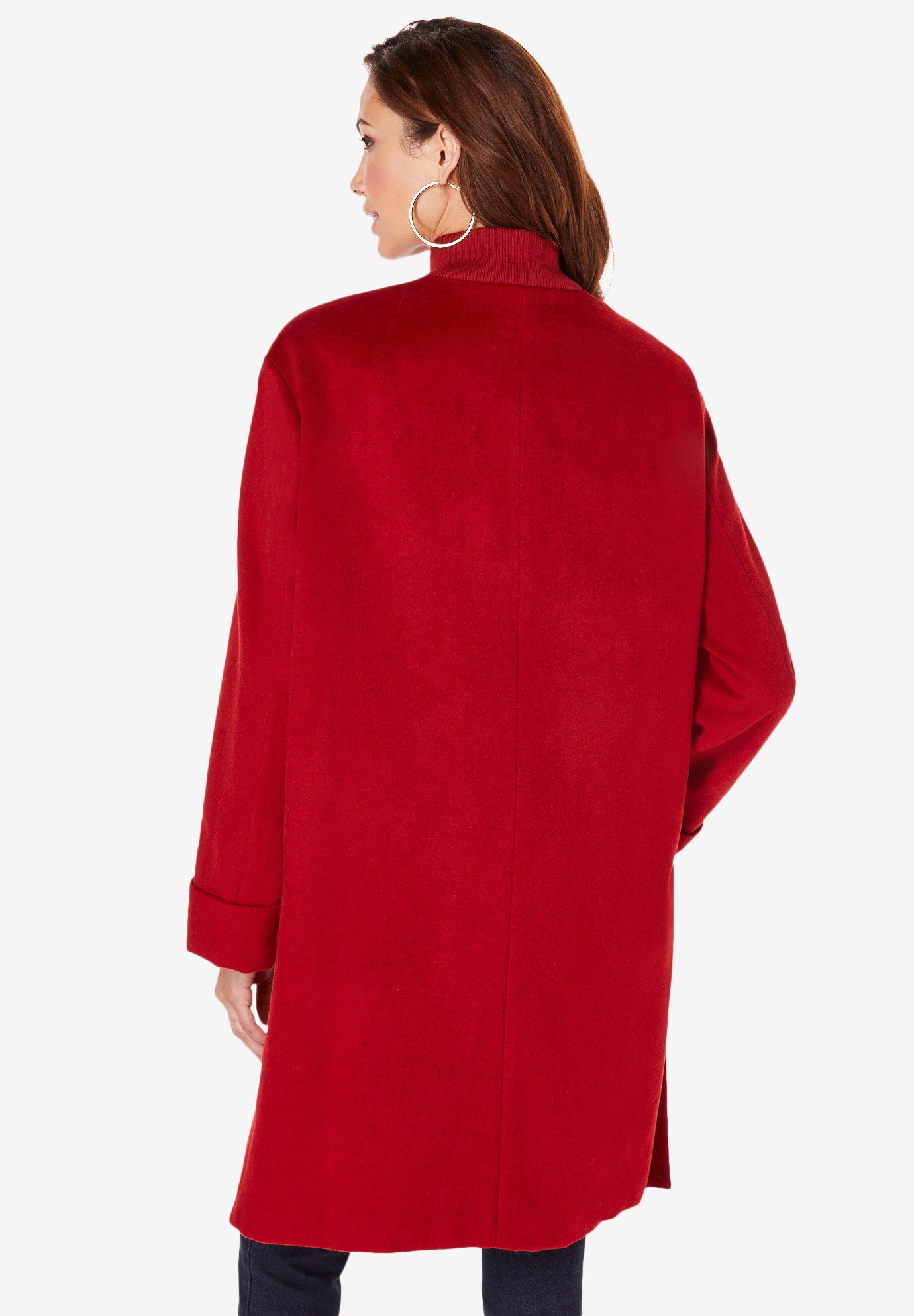 Plus Size Wool Blend Driving Coat image number 1