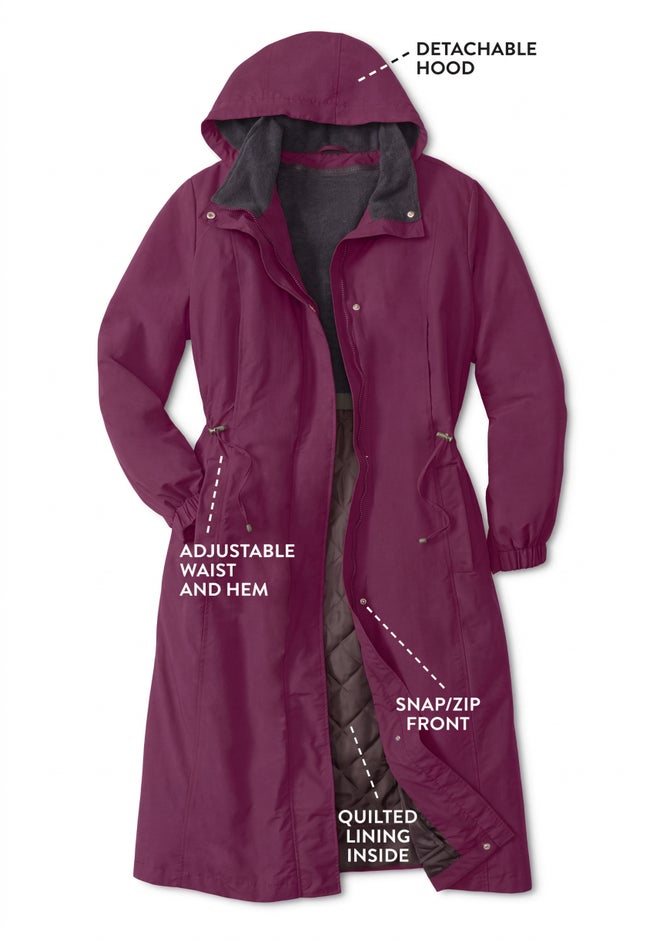 Long Hooded Taslon&reg; Jacket image number 1