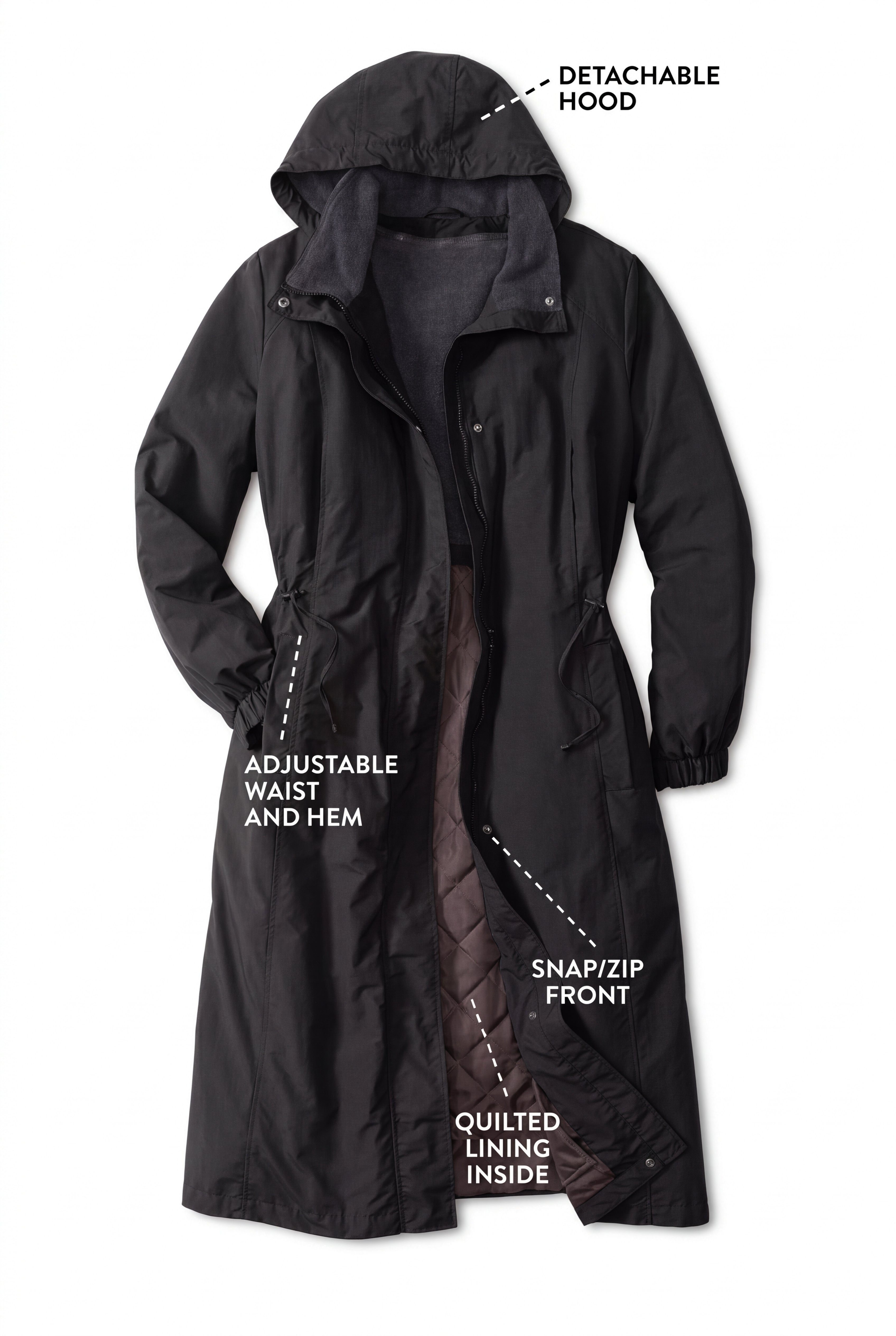 Long Hooded Taslon&reg; Jacket image number 1