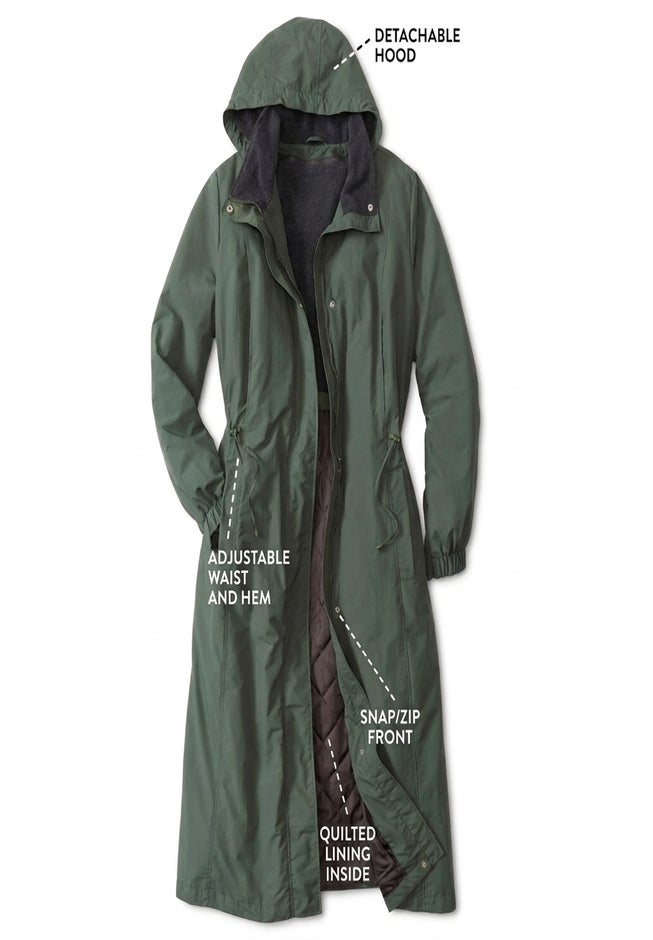 Long Hooded Taslon&reg; Jacket image number 1