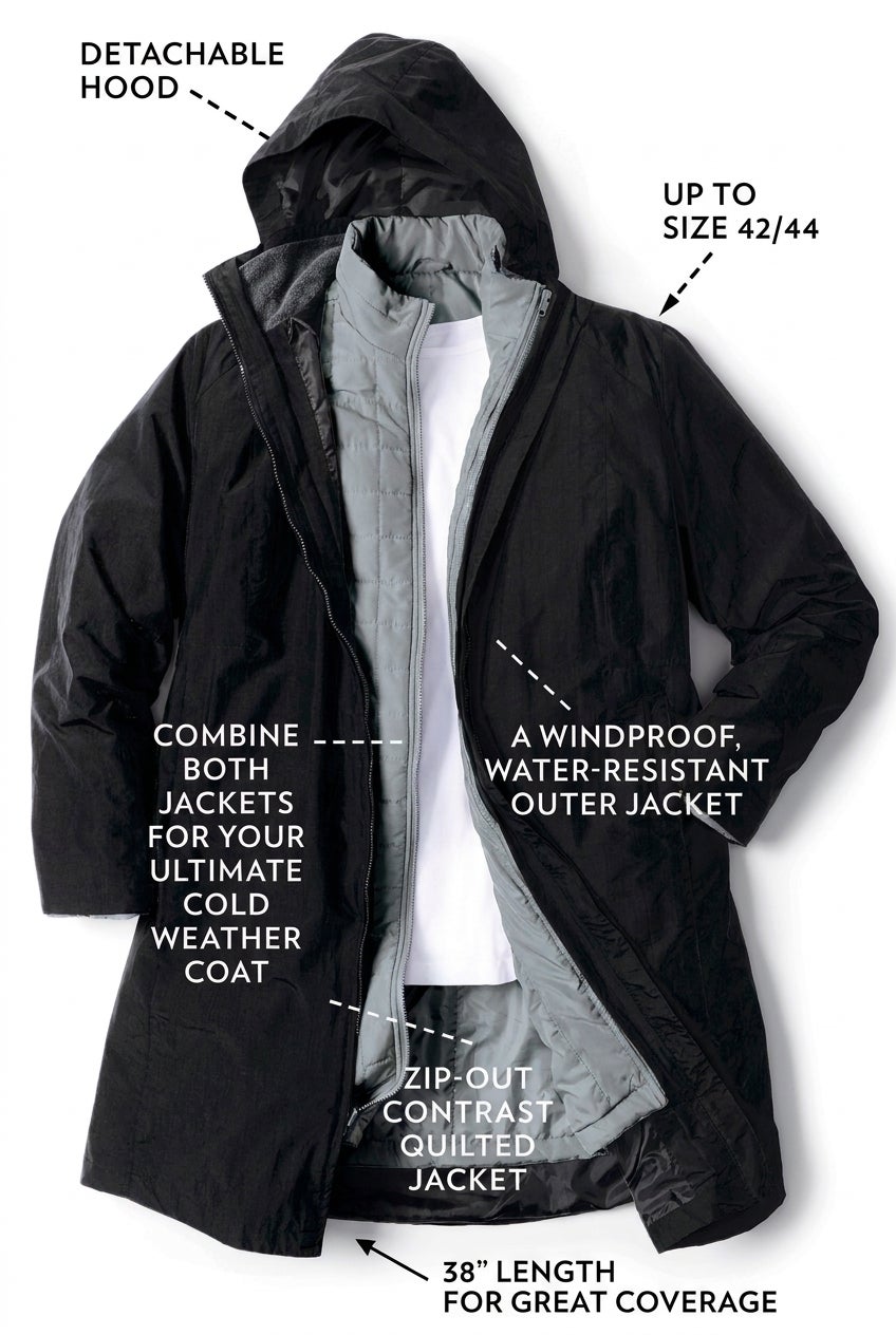 3-in-1 Hooded Taslon&reg; Jacket image number 1