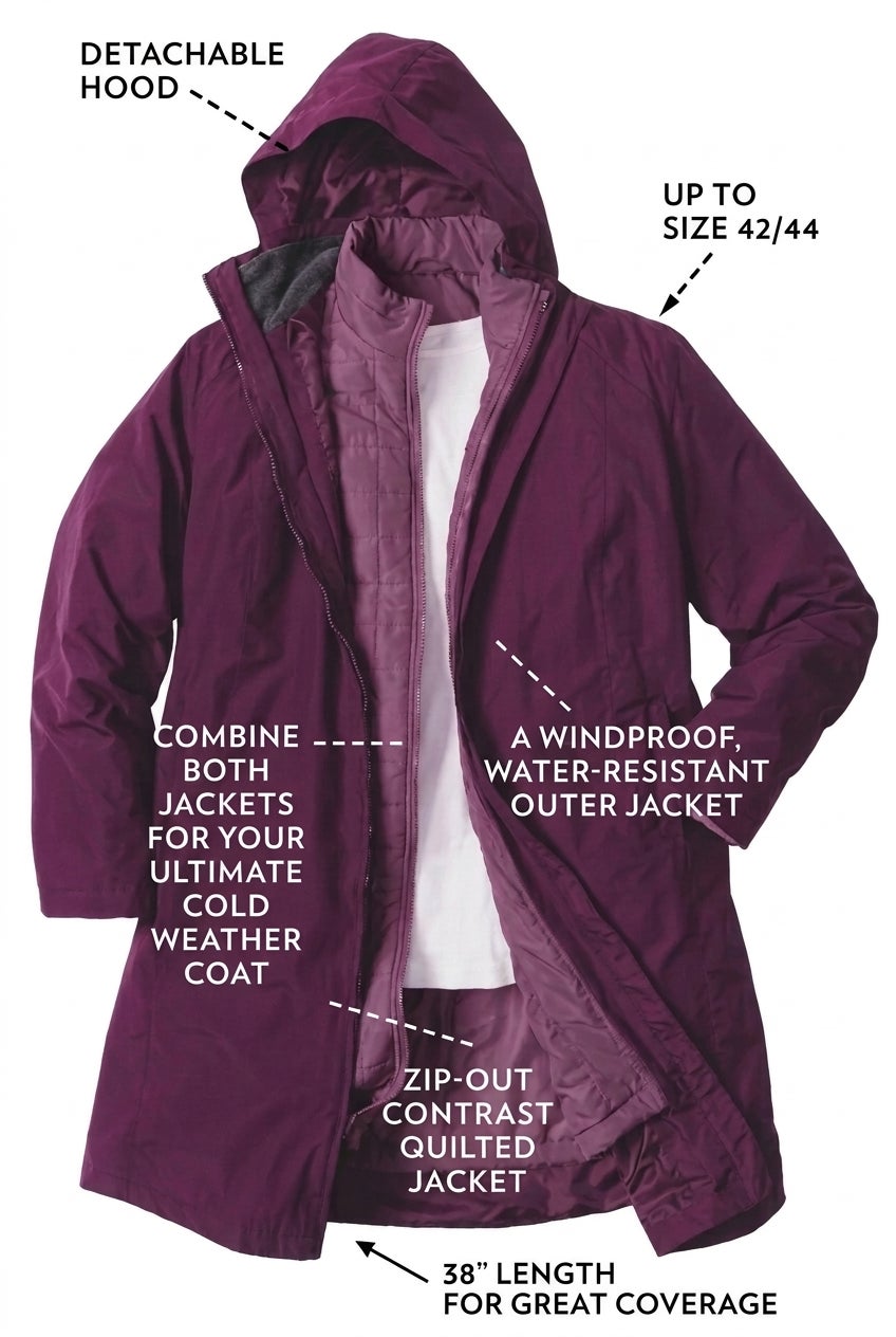 3-in-1 Hooded Taslon&reg; Jacket image number 1