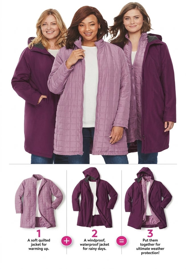 3-in-1 Hooded Taslon&reg; Jacket image number 6