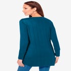 Plus Size Drop Needle Henley Lightweight Sweater Knit image number null