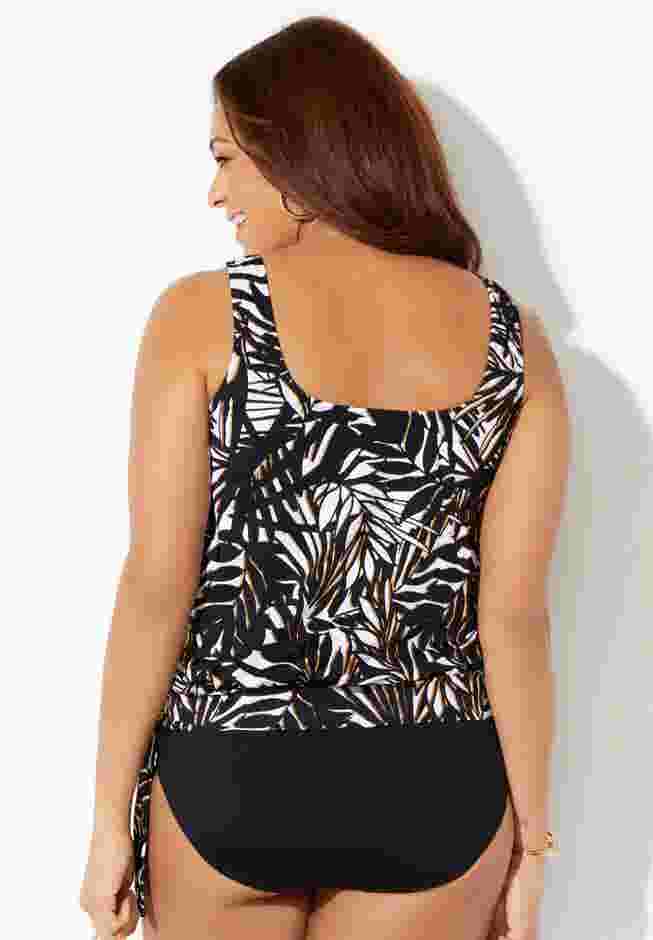 Side Tie Blouson Tankini Top image number 1