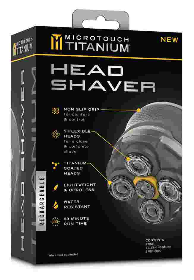 Microtouch Titanium® Electric Head and Face Shaver image number 3
