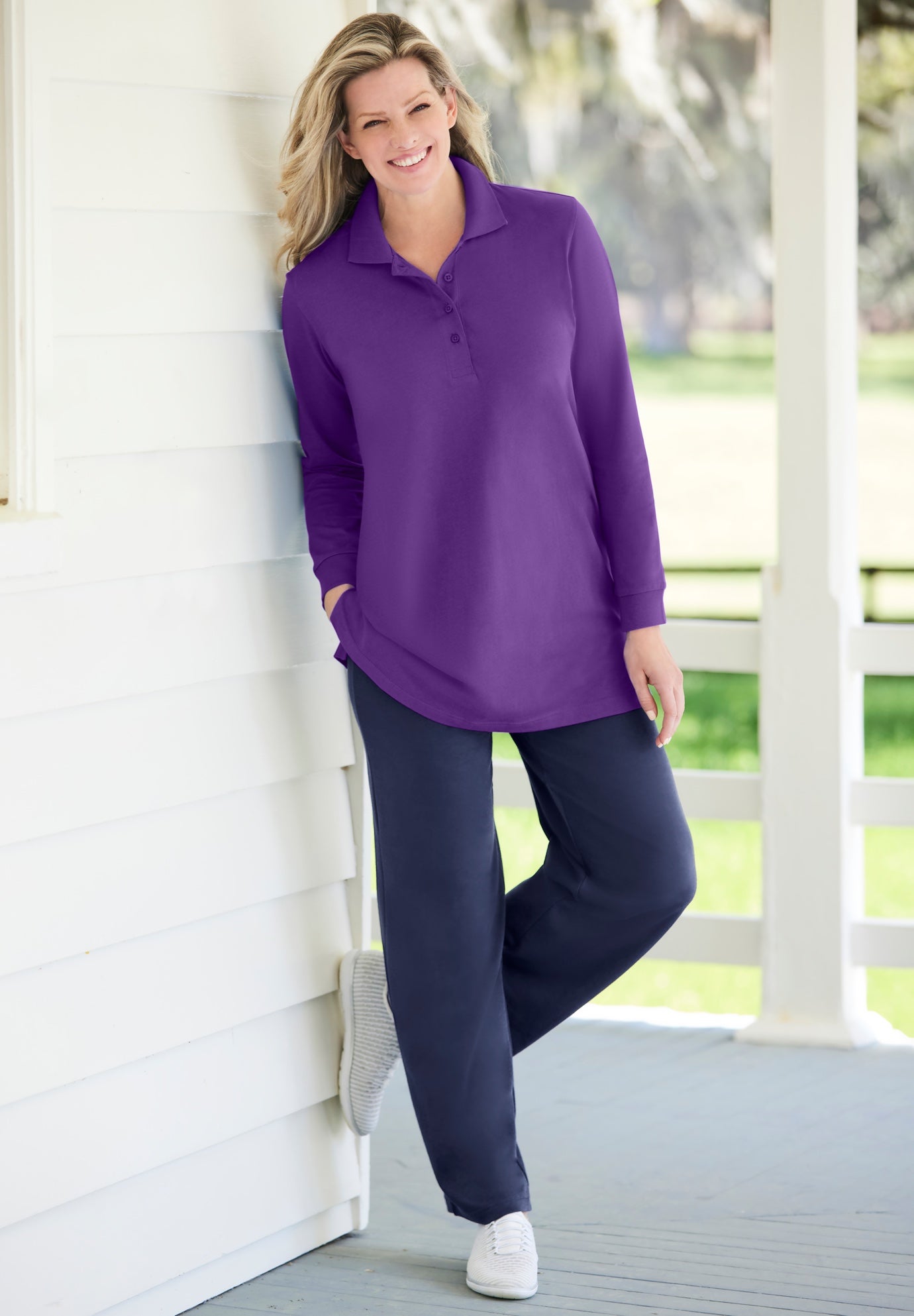 Long-Sleeve Polo Shirt image number 0