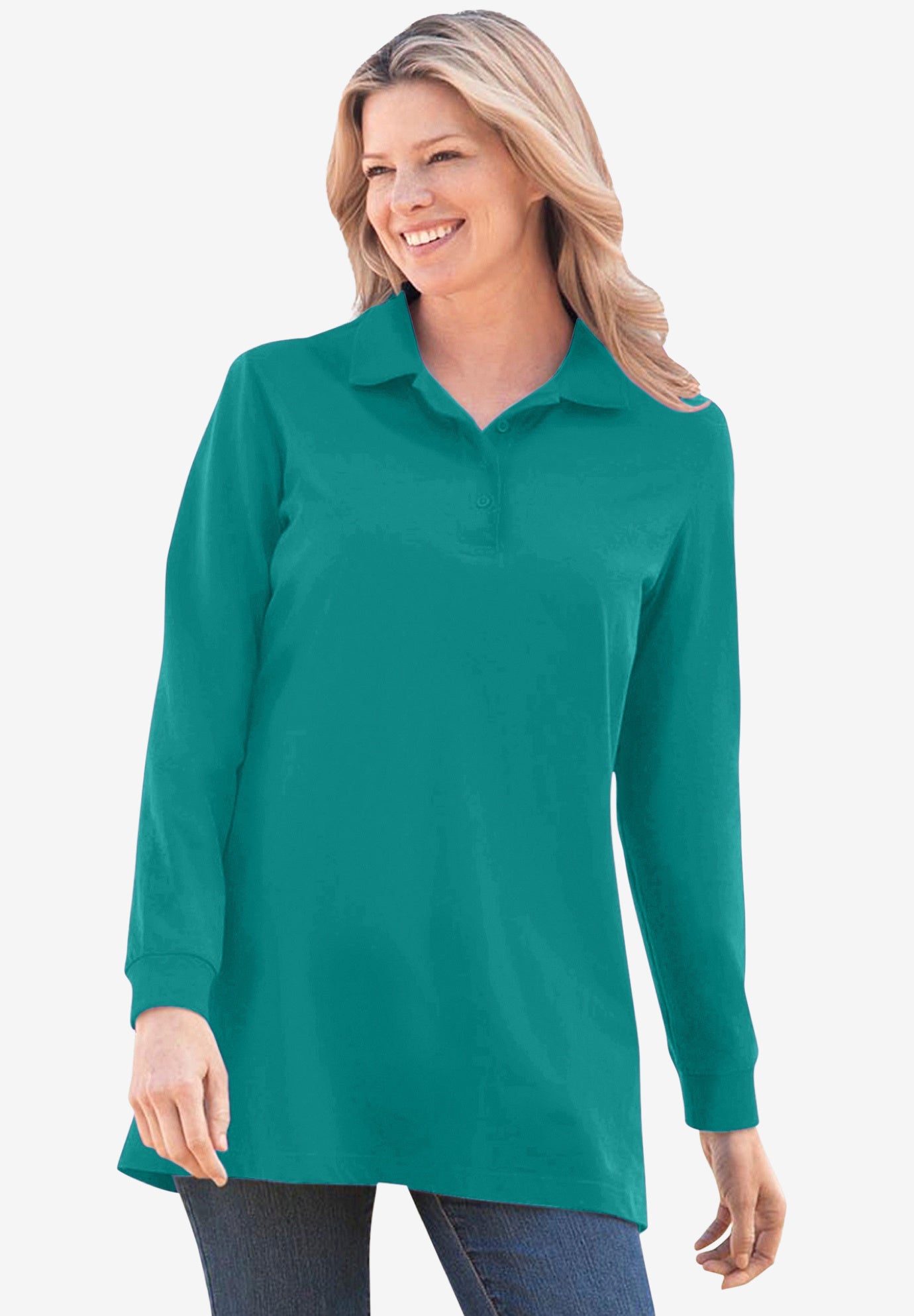Long-Sleeve Polo Shirt image number 1
