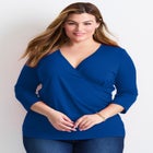 Side Ruched Faux Wrap Top image number 0