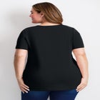 Triple Keyhole Short Sleeve Tee image number 1