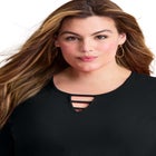 Triple Keyhole Short Sleeve Tee image number 3