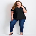 Triple Keyhole Short Sleeve Tee image number 4