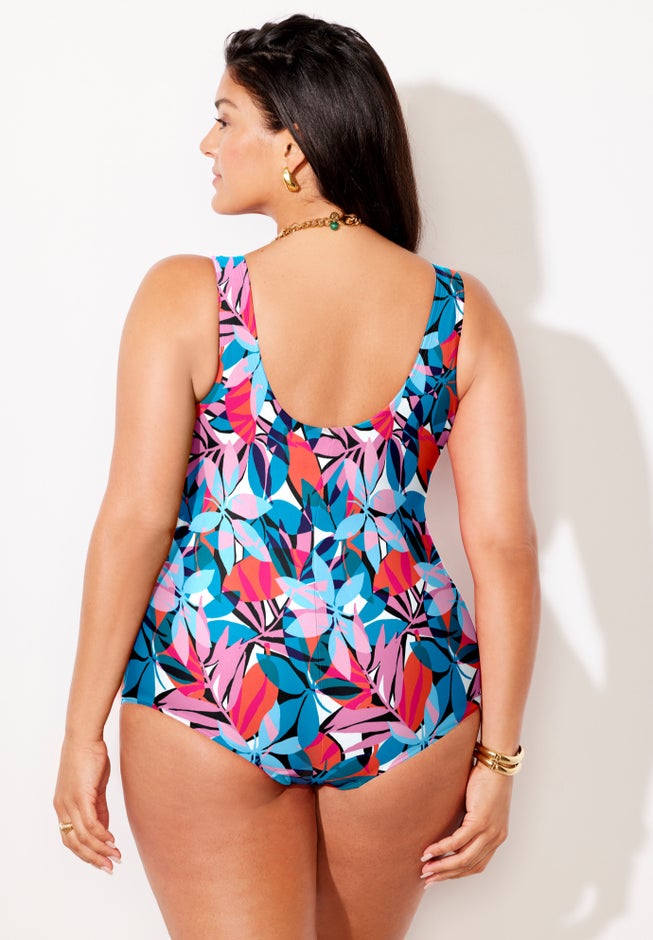 Sarong Front One Piece Swimsuit image number 1