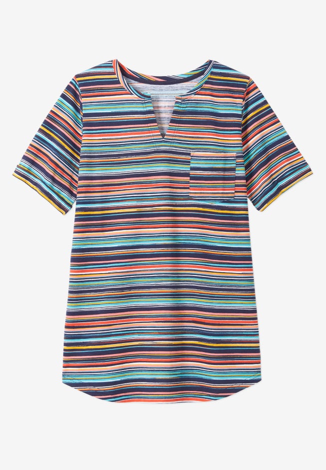 Notch-Neck Pocket Tee image number 4